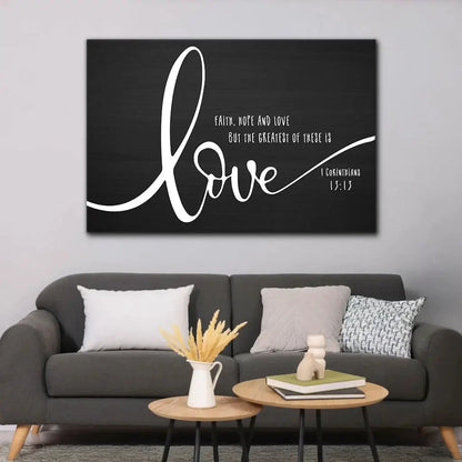 faith hope and love wall art canvas (Landscape) (view 6)
