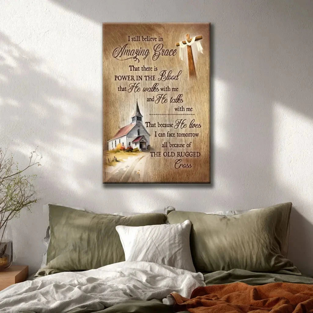 i still believe in amazing grace christian canvas wall art (view 3)