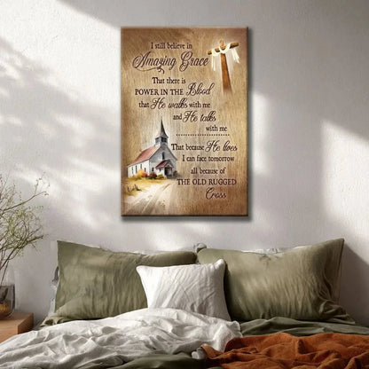 i still believe in amazing grace christian canvas wall art (view 3)