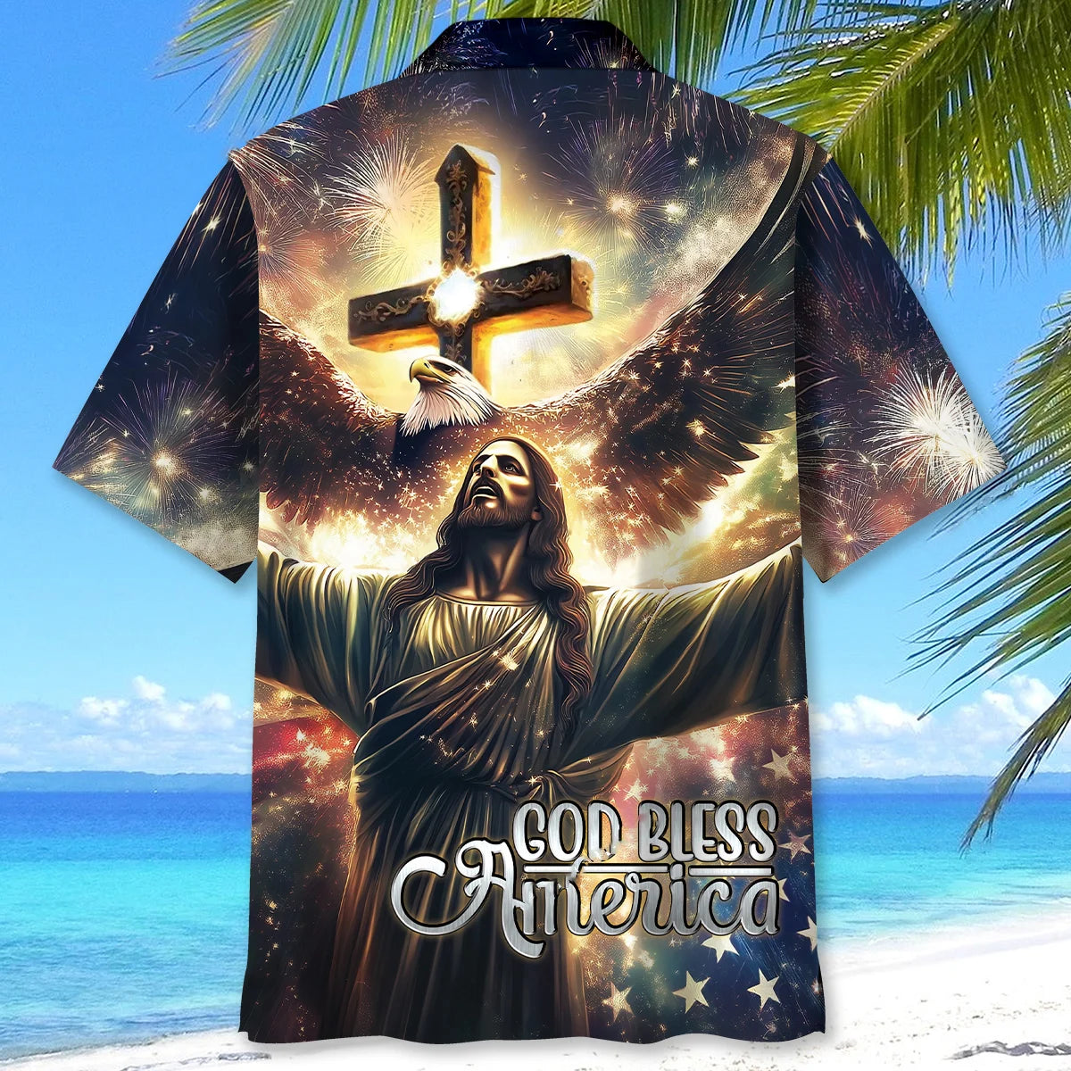 Faith God Bless America Hawaiian Shirt