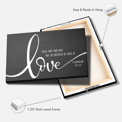 faith hope and love wall art canvas (Landscape) (view 7)