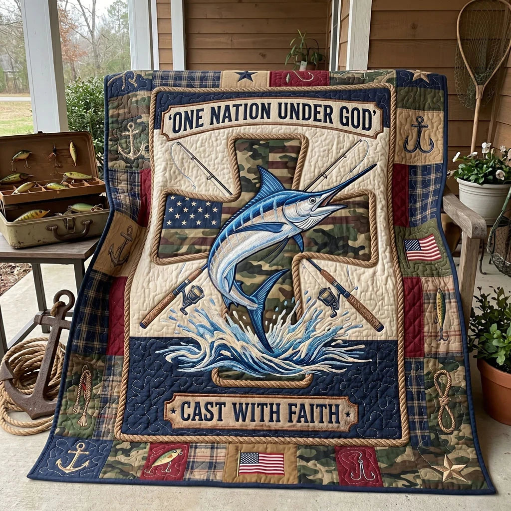 Faithful Cast Marlin Quilt Blanket