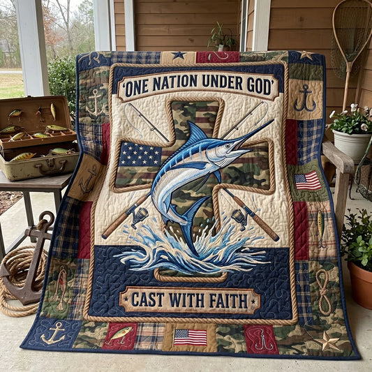 Faithful Cast Marlin Quilt Blanket