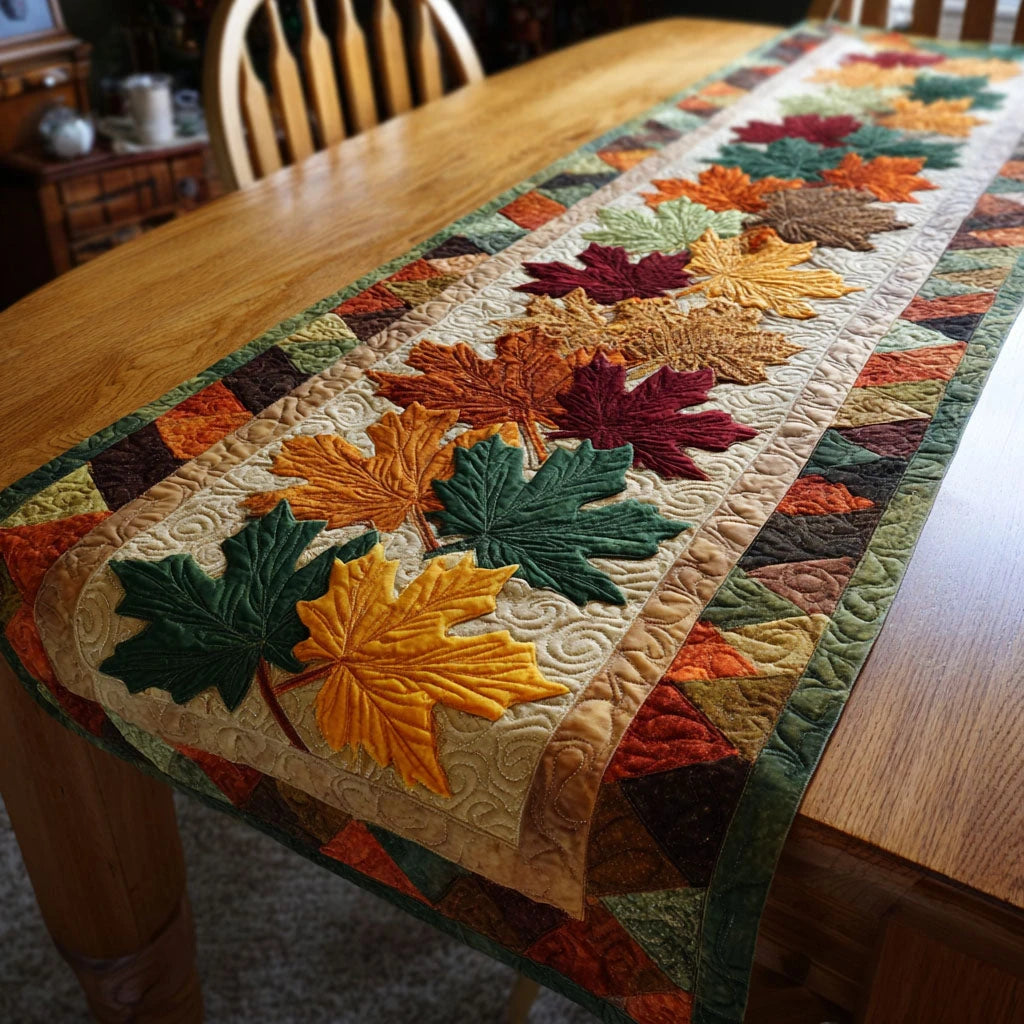 Falling Leaves Quilted Table Runner