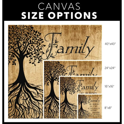 family like branches on a tree wall art canvas print (Landscape) (view 2)