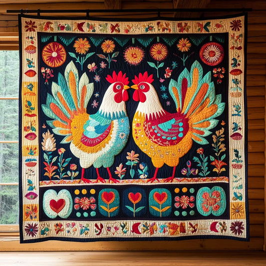 Fancy Chicken Quilt Blanket
