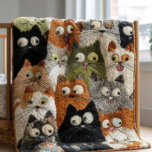 Fancy Whiskers Quilt Blanket - Quilted Blanket by OtterMia