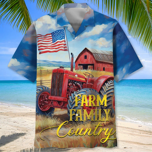 Farm Family Country Farmer Hawaiian Shirt