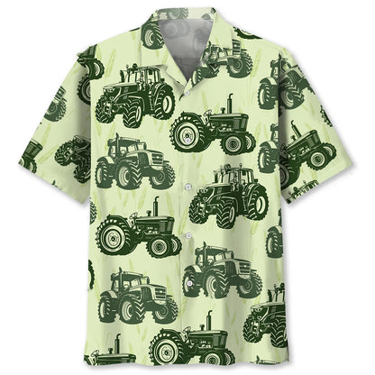 Farm Tractor Green Hawaiian Shirt