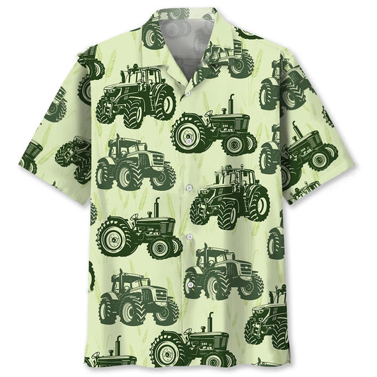 Farm Tractor Green Hawaiian Shirt - S - hawaiian shirt