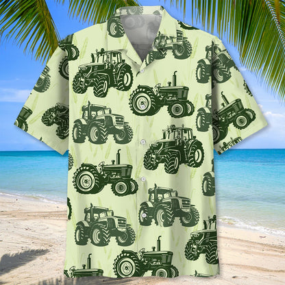 Farm Tractor Green Hawaiian Shirt