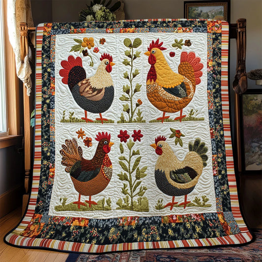 Farmhouse Chicken Quilt Blanket