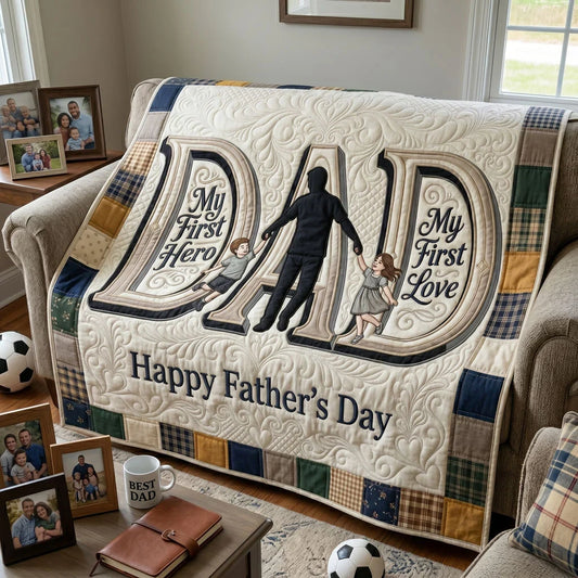 Father's Day Family Memories Quilt Blanket
