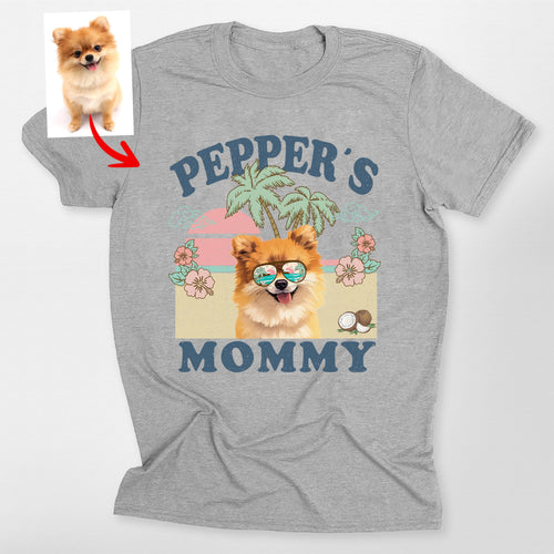 Favorite Human Summer Vibes Custom Dog T-Shirt for, custom pet portrait gift for pet lovers