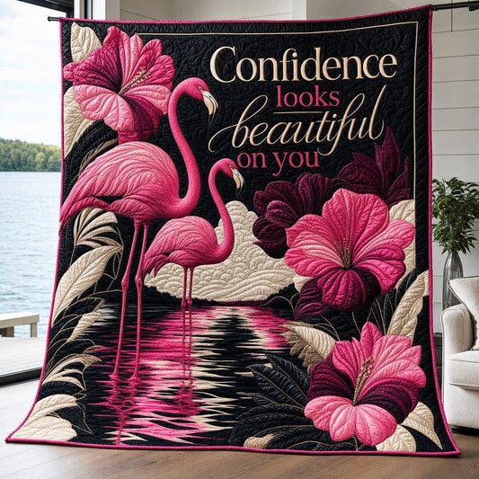 Fearless Pink Quilt Blanket - Quilted Blanket by OtterMia