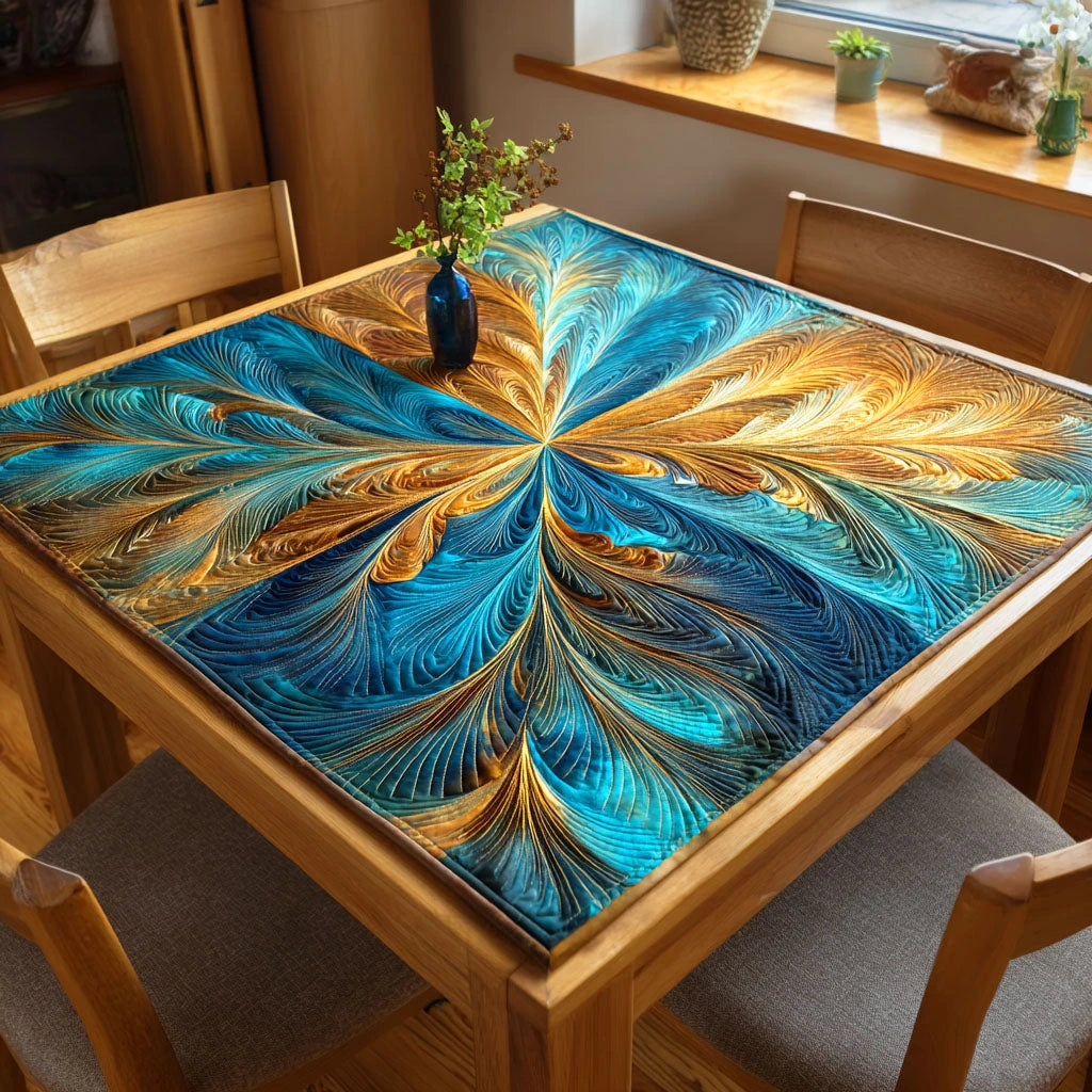 Feather Moon Quilted Table Topper