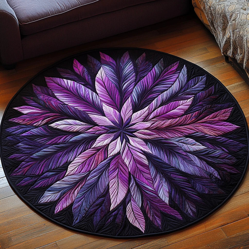 Feathered Twilight Quilted Round Mat