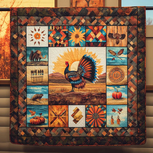 Feathers Of Fall Quilt Blanket