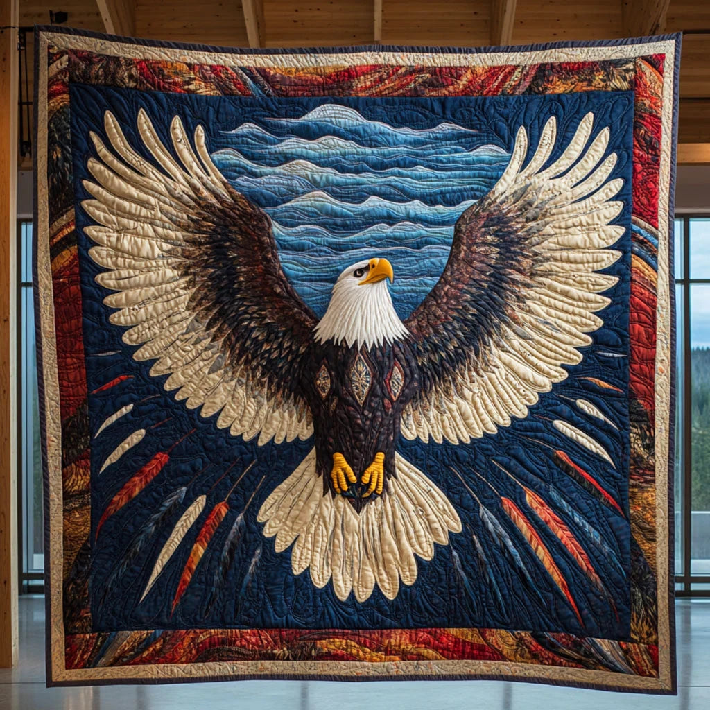 Feathers Of Freedom Quilt Blanket