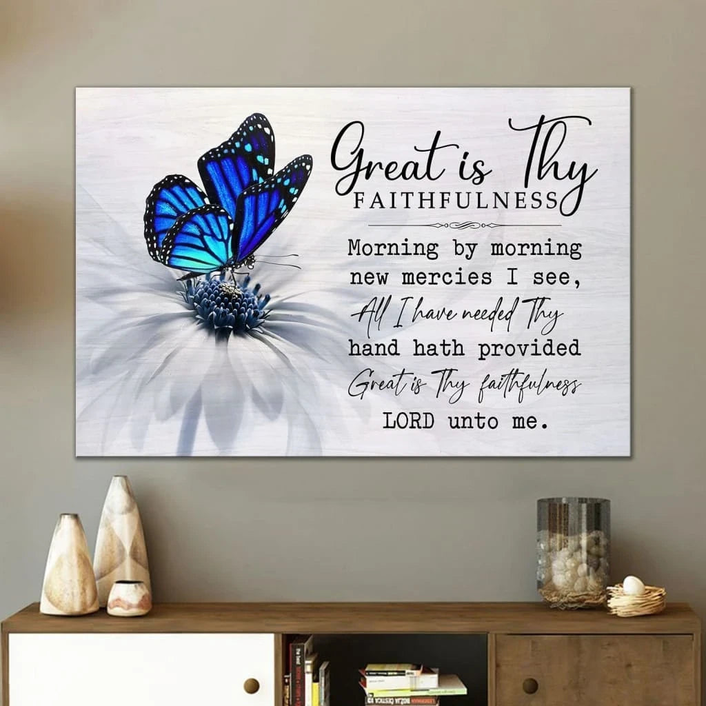 christian wall art great is thy faithfulness wall art canvas (Landscape) (view 2)