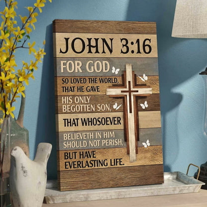 for god so loved the world john 3 16 christian wall art canvas (view 4)