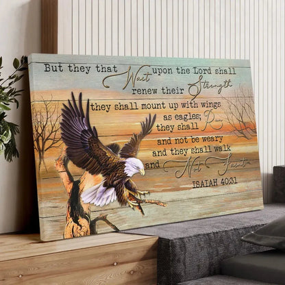 they that wait upon the lord isaiah 40 31 wall art canvas print (Landscape) (view 2)