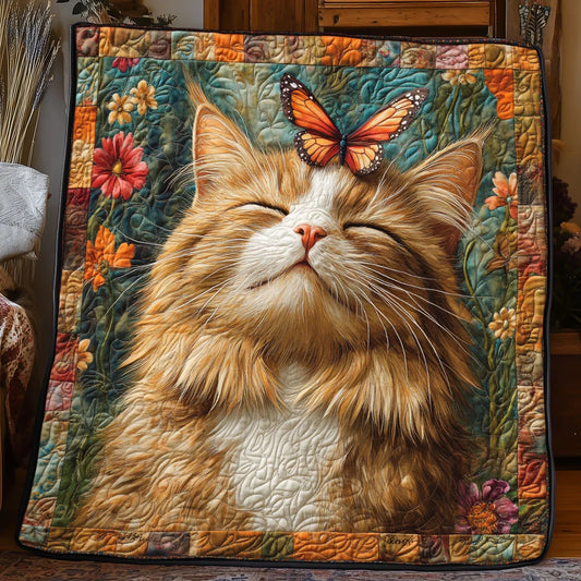 Feline Flutter Watch Quilt Blanket