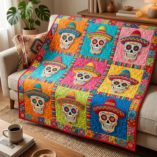 Feliz Calaveras Quilt Blanket