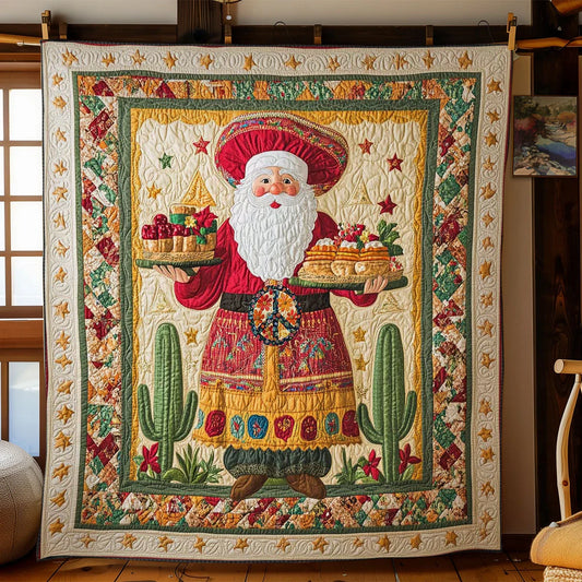Feliz Navidad Santa Quilt Blanket