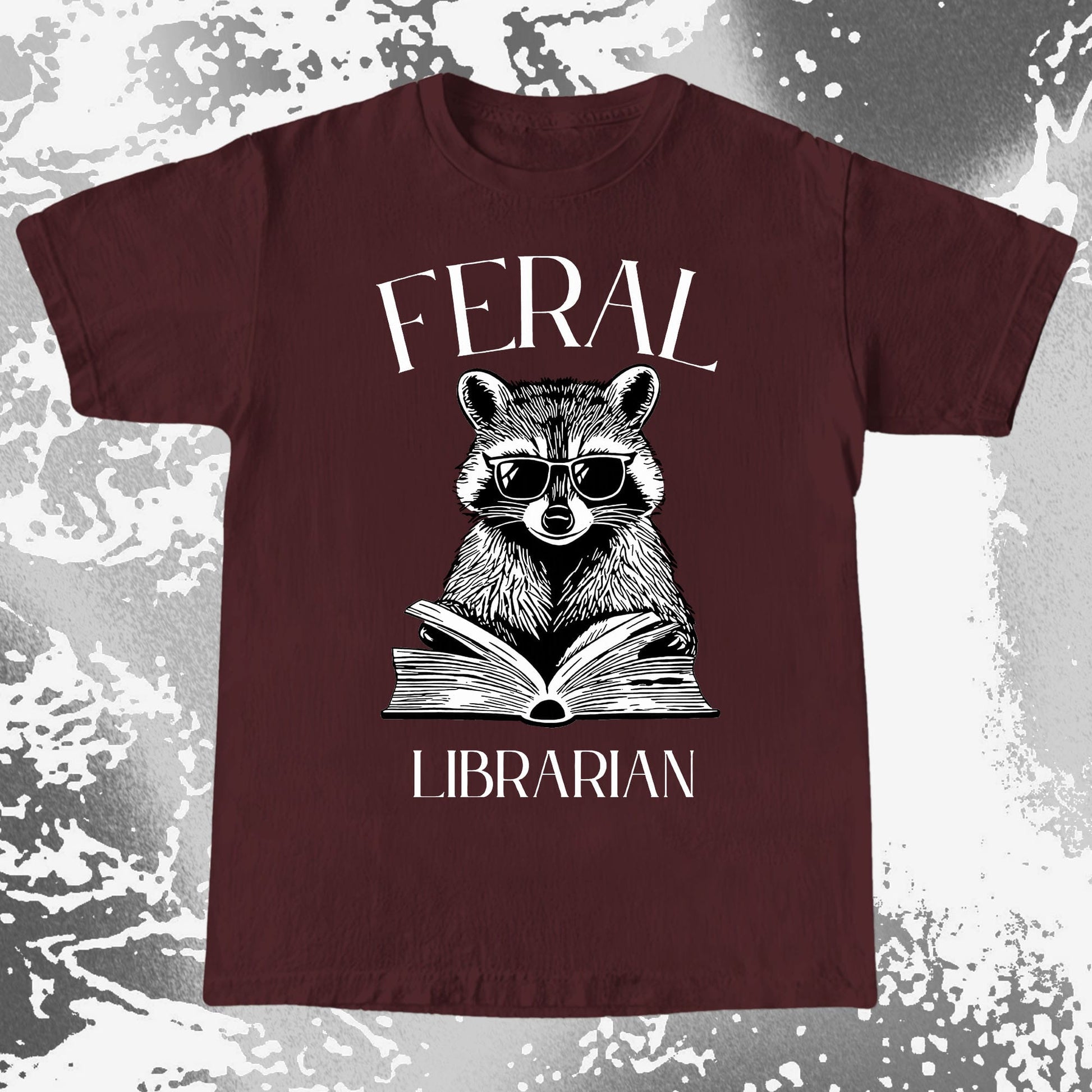 Feral Librarian Raccoon Book Shirt, funny meme tee gift (view 8)
