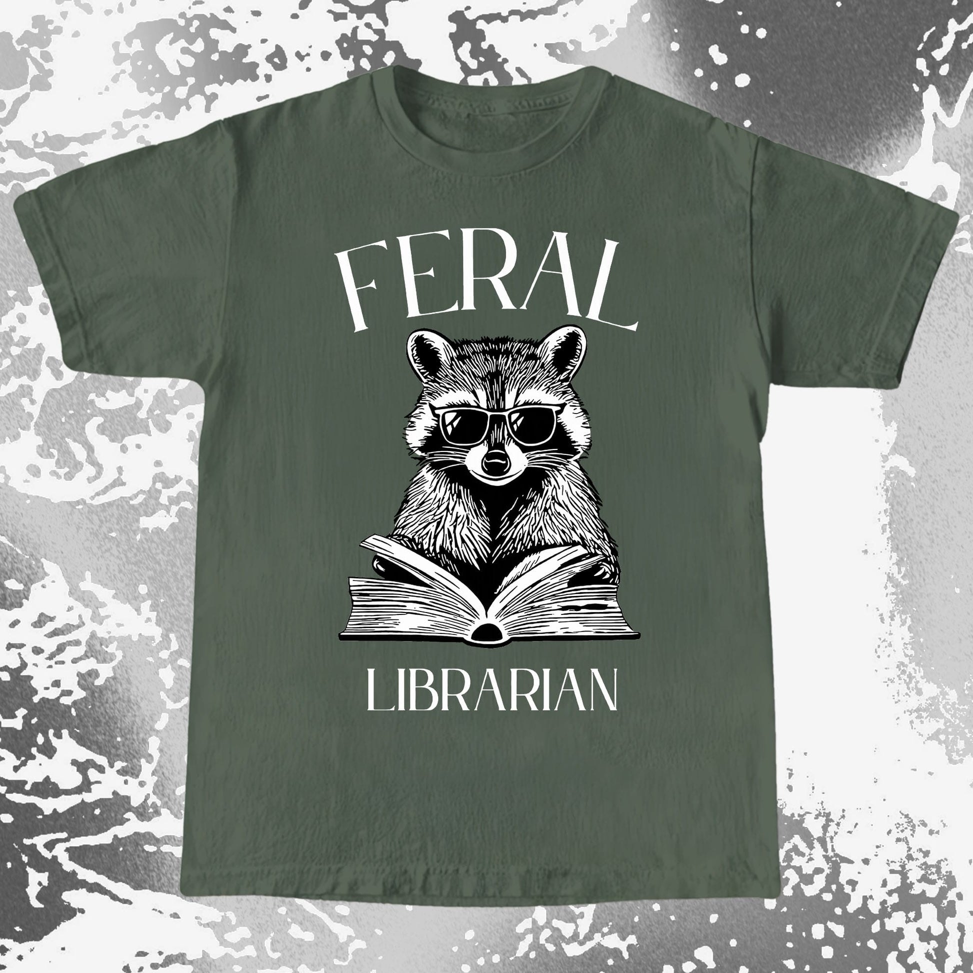 Feral Librarian Raccoon Book Shirt, funny meme tee gift (view 5)