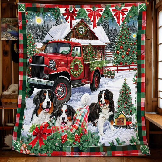 Festive Bernese Ride Quilt Blanket