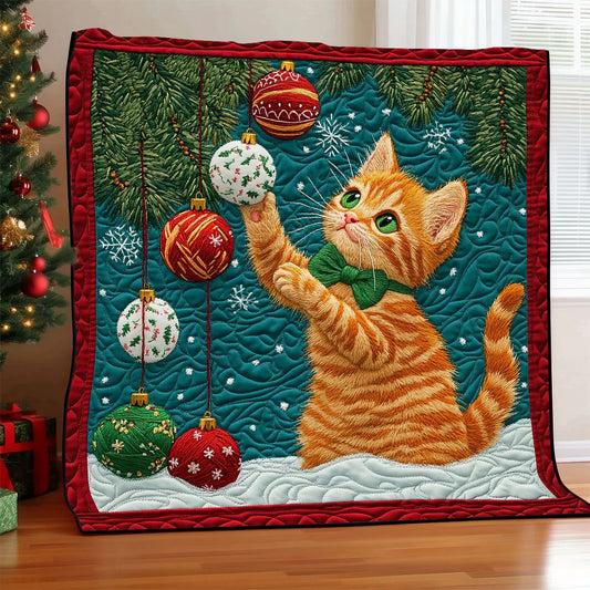 Festive Cat Quilt Blanket