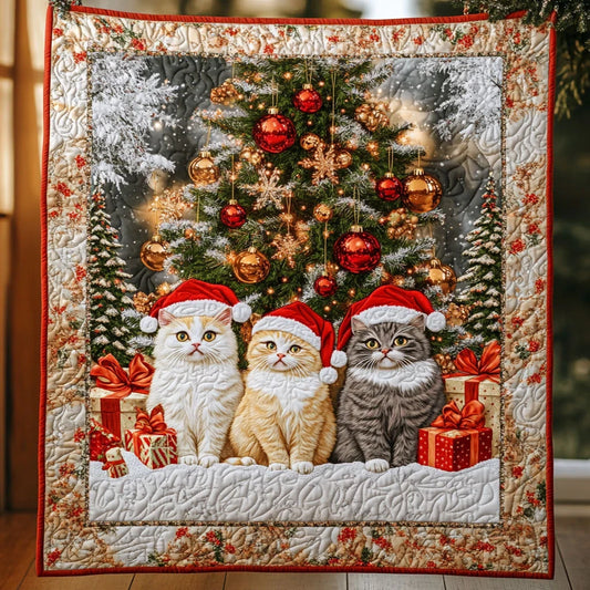 Festive Cat Quilt Blanket
