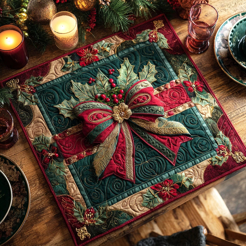 Festive Charm Quilted Table Topper
