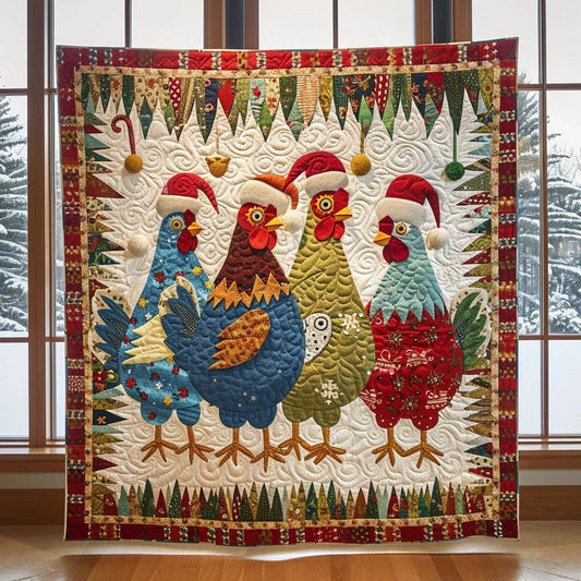 Festive Chicken Quilt Blanket