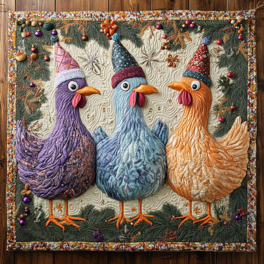 Festive Chicken Joy Quilt Blanket