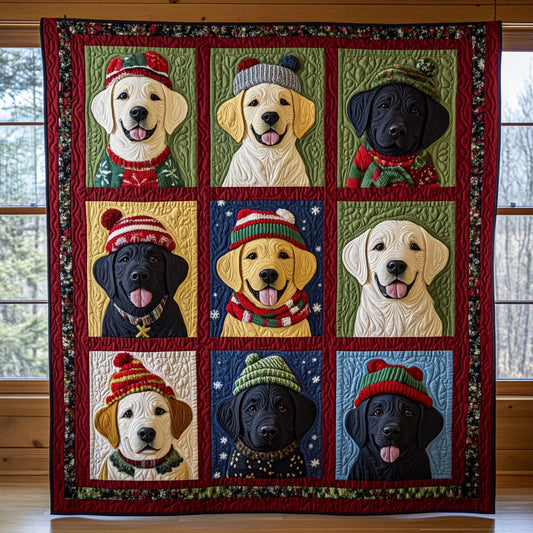 Festive Dog Friends Quilt Blanket