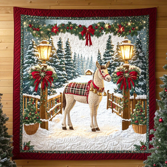 Festive Donkey Quilt Blanket