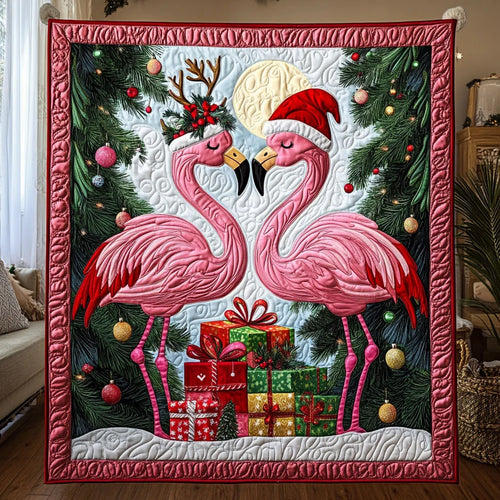 Festive Flamingo Duo Quilt Blanket