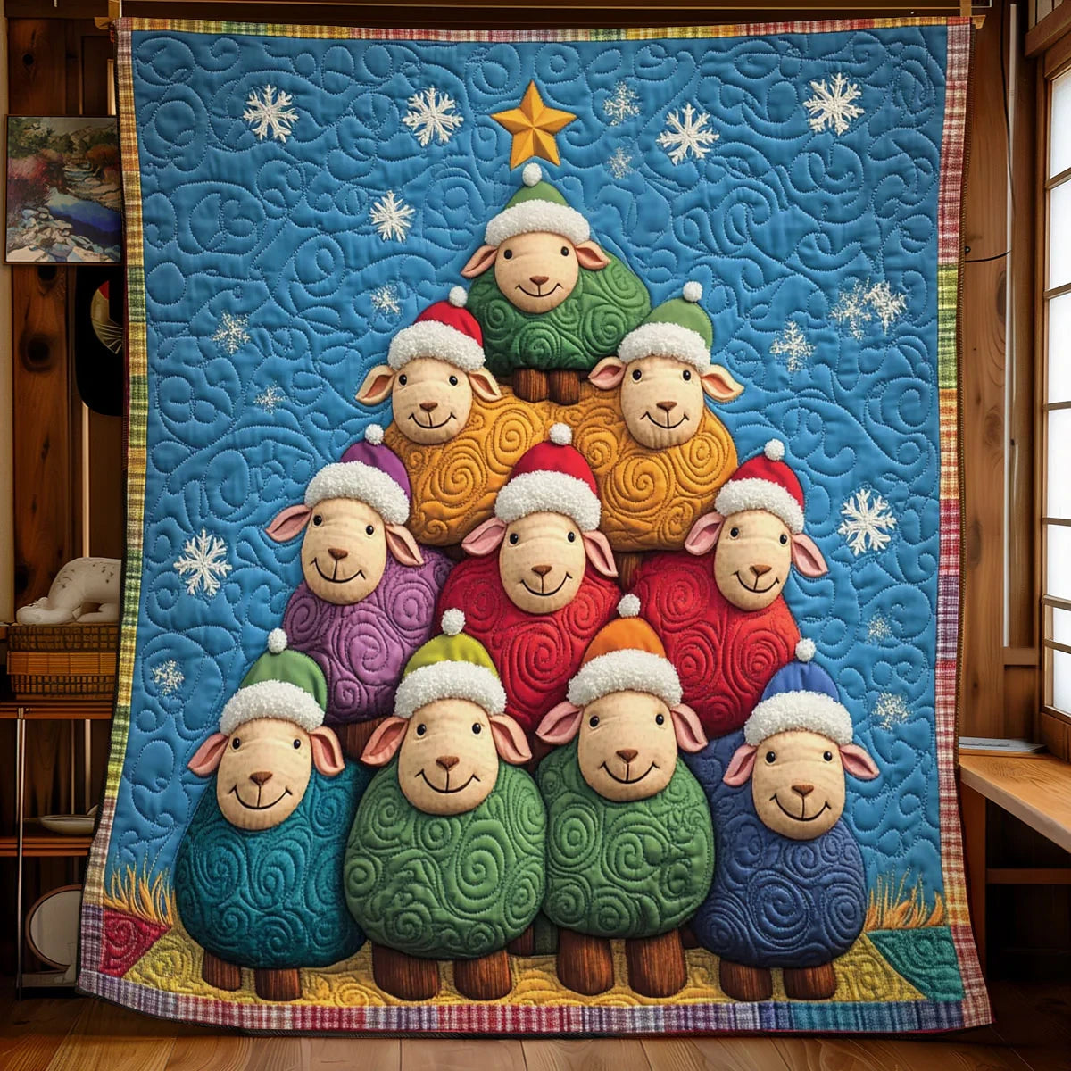 Festive Flock Quilt Blanket