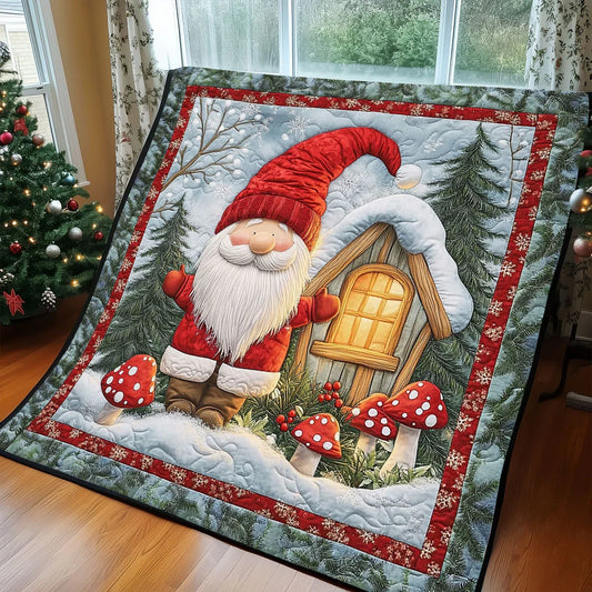 Festive Gnome Quilt Blanket