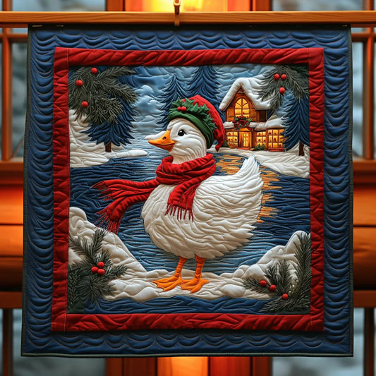 Festive Goose Joyfully Dancing Quilt Blanket