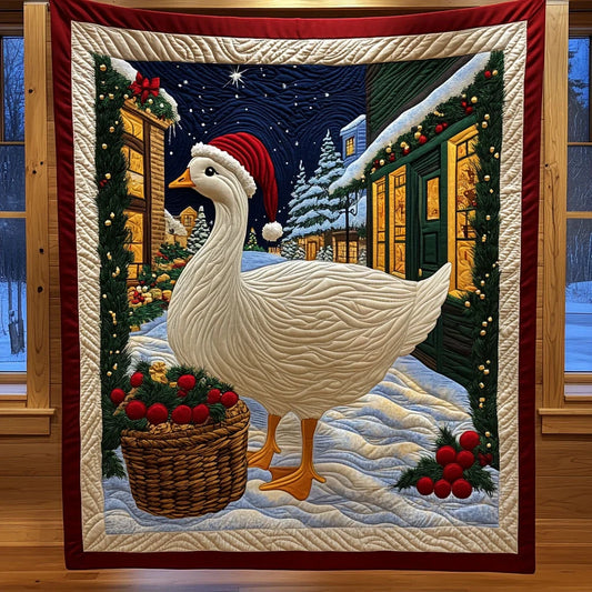 Festive Goose Sparking Joy Quilt Blanket