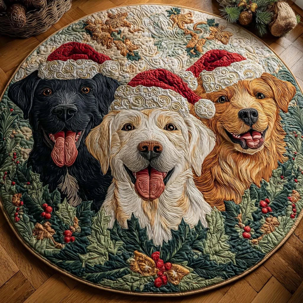 Festive Harmony Quilted Round Mat