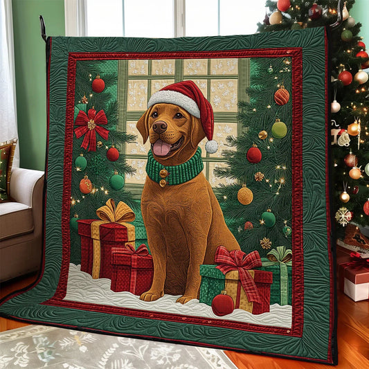 Festive Labrador Quilt Blanket