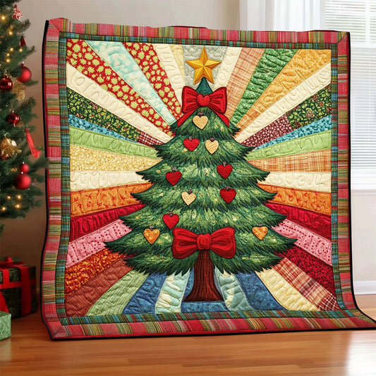Festive Patchwork Forest Quilt Blanket