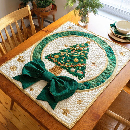 Festive Pine Wrap Quilted Table Topper