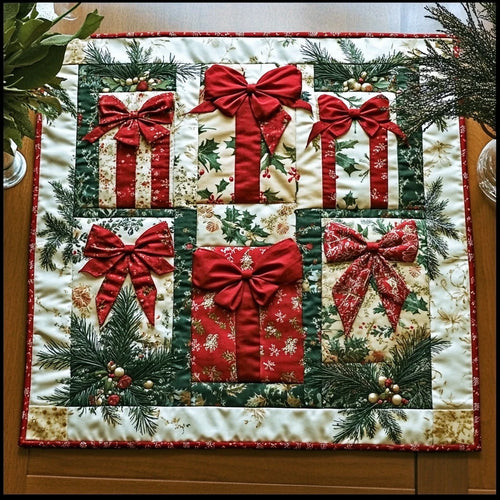 Festive Presents Quilted Table Topper