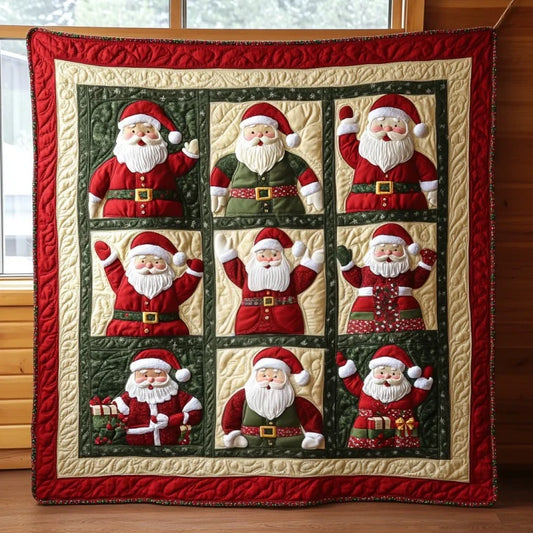 Festive Santa Claus Quilt Blanket